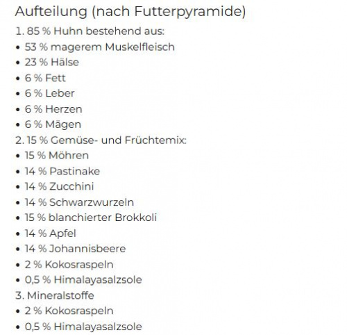 Huhn-Komplett-Menü, gewolft 1000g