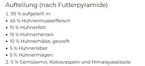 Komplett-Menü Huhn für Katzen, gewolft 500g